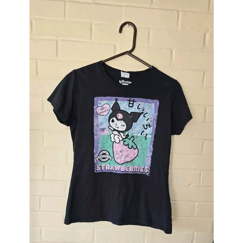 Kuromi Strawberry Picking Strawberries Farm T-Shirt Adult Sz Medium Anime Black